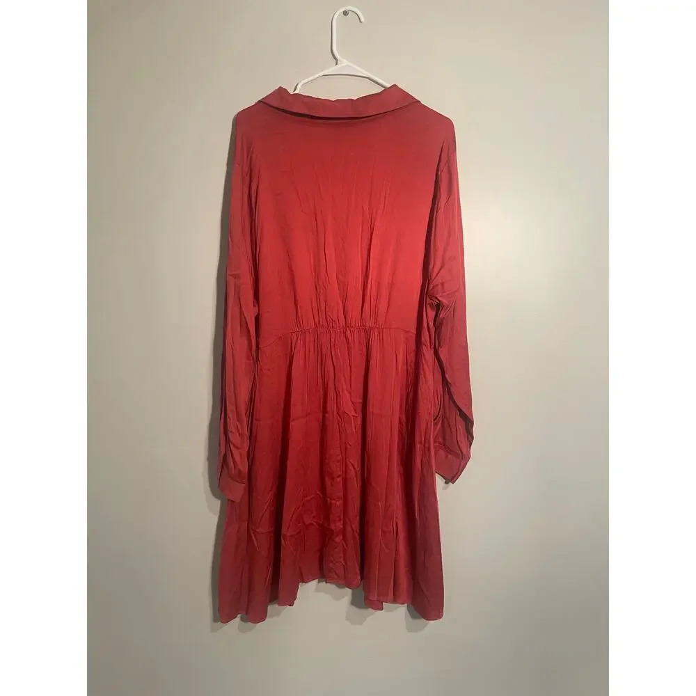 Torrid Rust Colored Button Front Challis Shirt Dr… - image 8